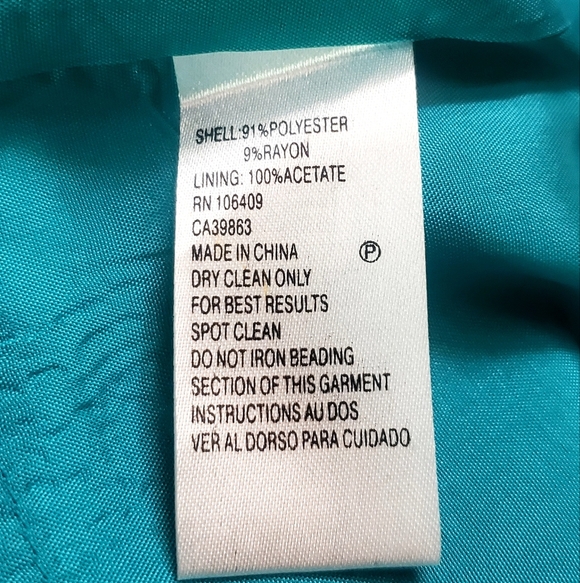 Tahari Teal Green Cocktail Dress Size 2 - Picture 7 of 8